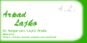 arpad lajko business card